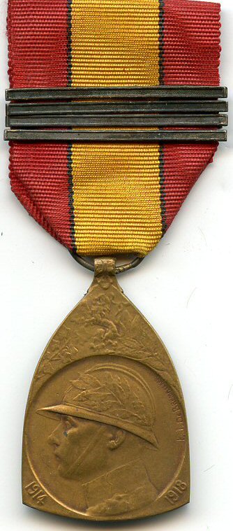 BELGIQUE médaille commémorative de la campagne 1914-1918